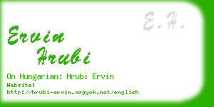 ervin hrubi business card